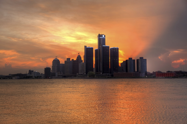 detroit sunset